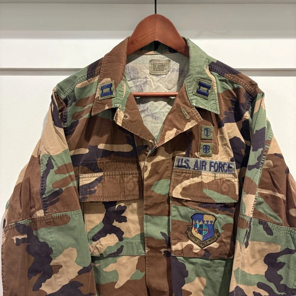 US Air Force BDU Combat Jacket Mens Medium Regular Camo 45th Space Wing Patch
